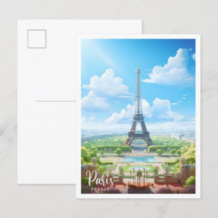 Paris Frankreich Kunst Vintage Reise Postkarte