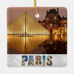 Paris Frankreich Louvre Museum Pyramid Foto Keramikornament