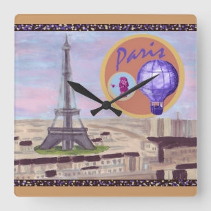Paris Frankreich mit der Uhr des Eiffelturms