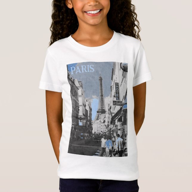 Paris, Frankreich mit einem Hauch von Blau T-Shirt (Vorderseite)