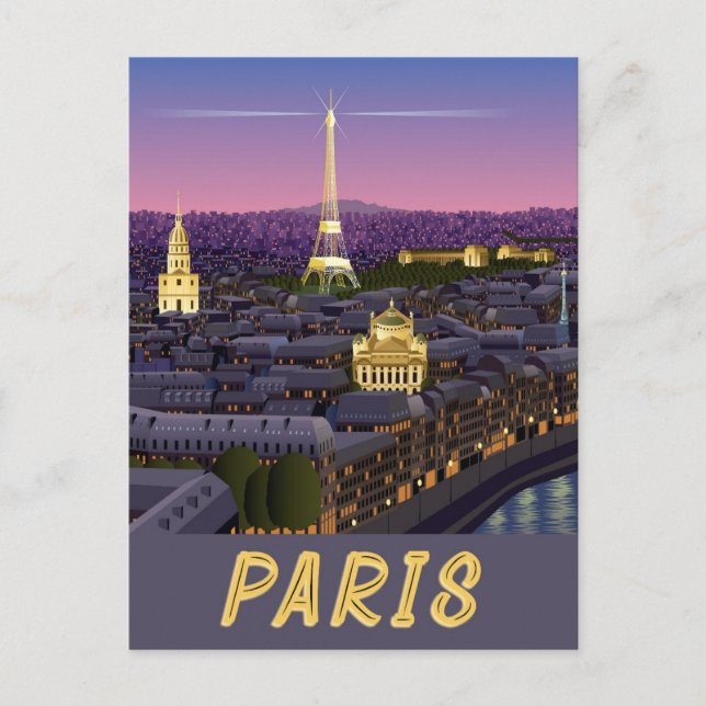 Paris Frankreich Moderne Stadt der Lichter Sehensw Postkarte (Vorderseite)