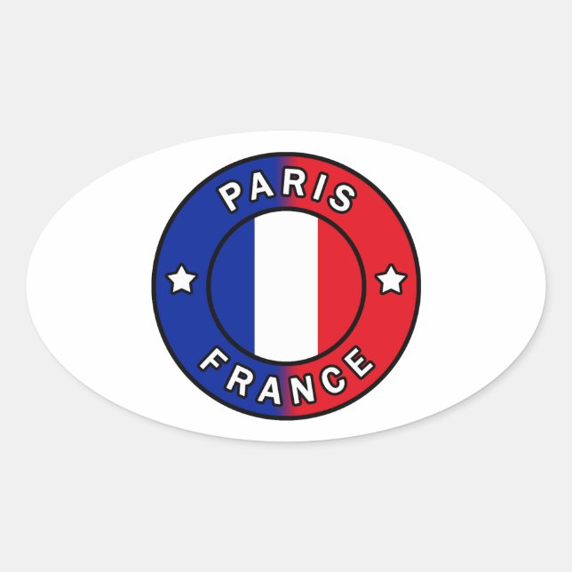 Paris Frankreich Ovaler Aufkleber (Vorderseite)