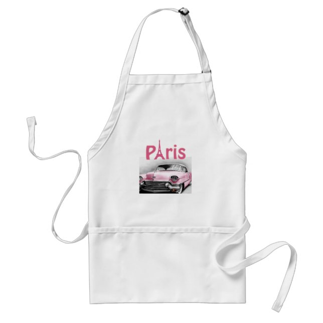 Paris Frankreich Pink Car Küche Schürze (Vorne)