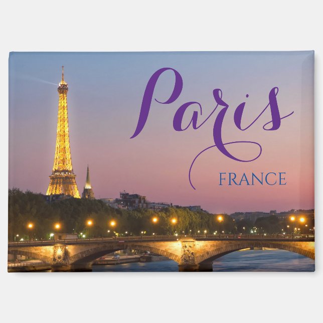 Paris Frankreich Postcard Eiffel Tower Magnet (Vorderseite)