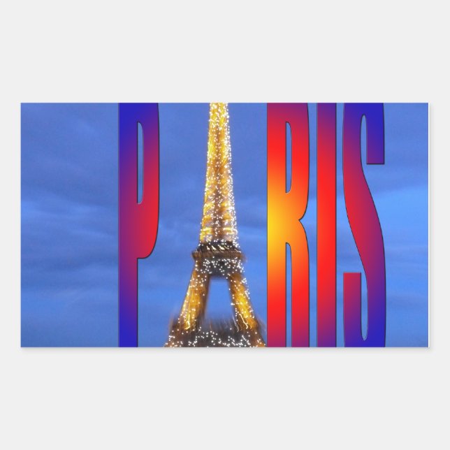 Paris Frankreich Rechteckiger Aufkleber (Vorderseite)