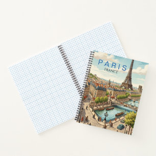 Paris Frankreich Reise Kunst Vintage Notizbuch