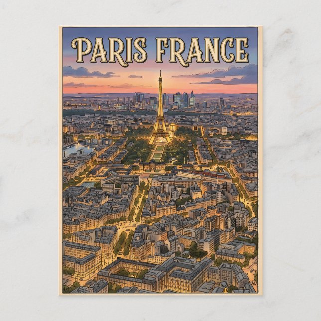 Paris Frankreich Reise  Postkarte (Vorderseite)