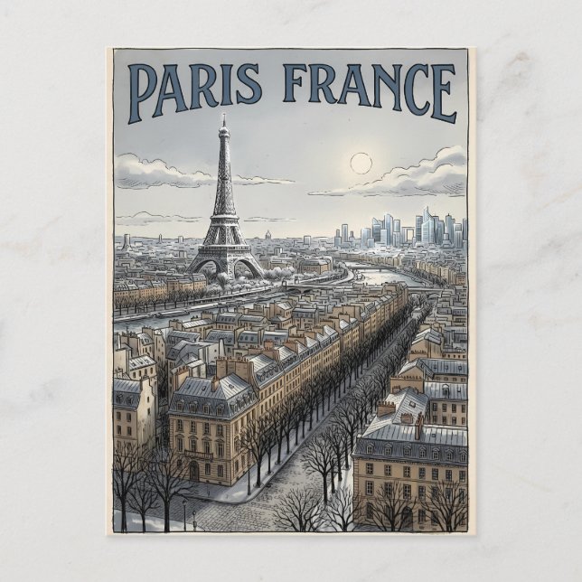 Paris Frankreich Reise  Postkarte (Vorderseite)