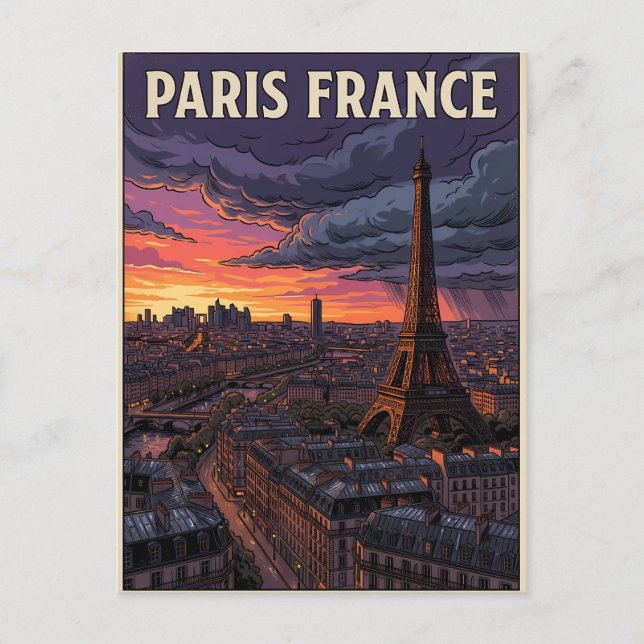 Paris Frankreich Reise  Postkarte (Vorderseite)