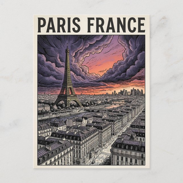 Paris Frankreich Reise  Postkarte (Vorderseite)