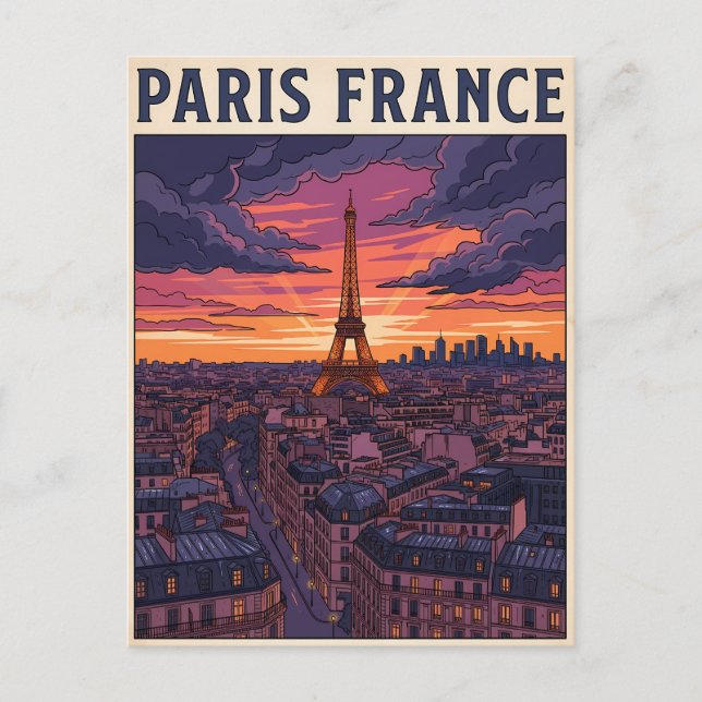 Paris Frankreich Reise  Postkarte (Vorderseite)