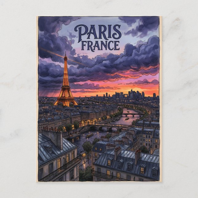 Paris Frankreich Reise  Postkarte (Vorderseite)