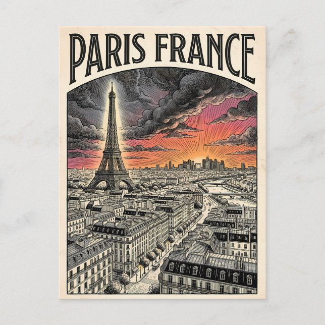 Paris Frankreich Reise  Postkarte (Vorderseite)
