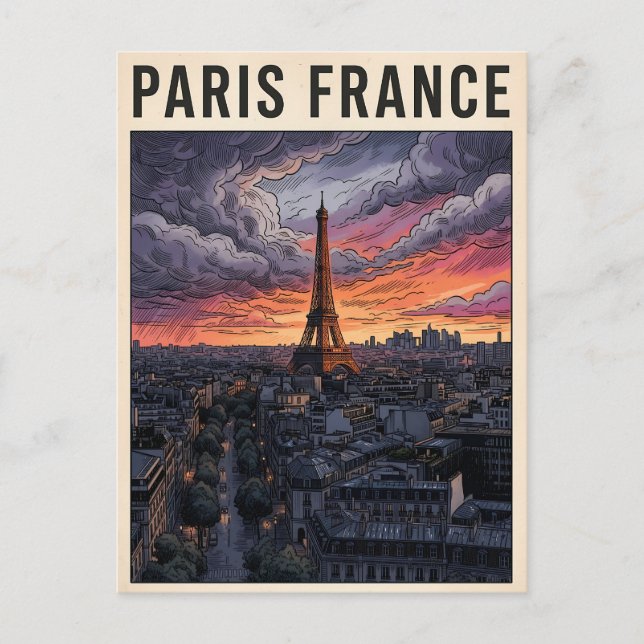 Paris Frankreich Reise  Postkarte (Vorderseite)