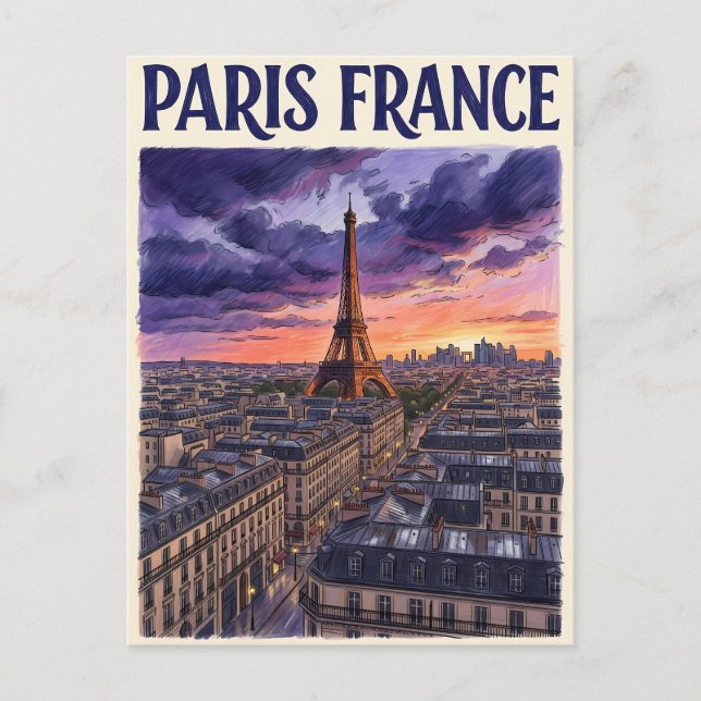 Paris Frankreich Reise  Postkarte (Vorderseite)