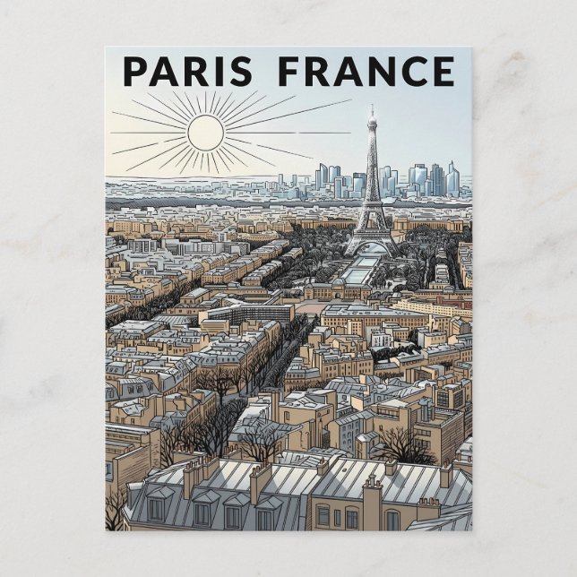 Paris Frankreich Reise  Postkarte (Vorderseite)