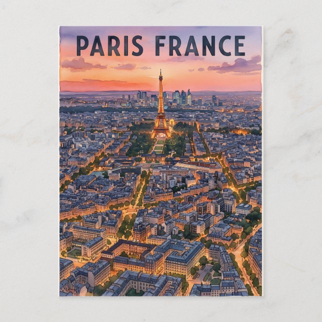 Paris Frankreich Reise  Postkarte (Vorderseite)
