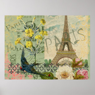 Paris Frankreich Reise Vintage Antike Kunstmalerei Poster