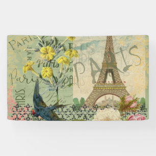 Paris Frankreich Reisen Vintag antike Malerei Banner