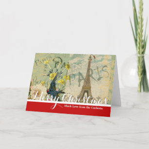 Paris Frankreich Reisen Vintag antike Malerei Feiertagskarte