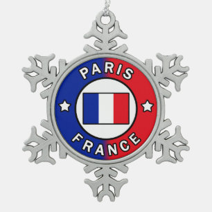 Paris Frankreich Schneeflocken Zinn-Ornament