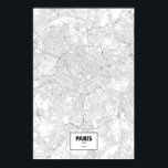Paris, Frankreich (schwarz auf weiß) Poster<br><div class="desc">Intrikate Plakate von Städten nur durch ihre Straßen in schönen Details umrissen. Routelines Kunstwerk Copyright ©2012 Nicholas Rougeux. Kartendaten außerhalb der USA sind © OpenStreetMap (http://www.openstreetmap.org) Beitragende,  CC BY-SA (http://creativecommons.org/licenses/by-sa/2.0/).</div>