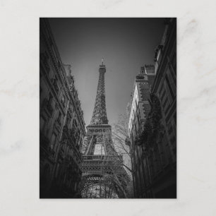 paris frankreich schwarz und weiß postkarte