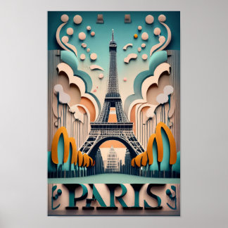 Paris, Frankreich, Städte der Welt, Vintager Stil Poster