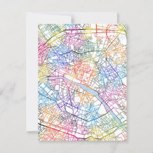Paris - Frankreich - Stadtkarte Postkarte