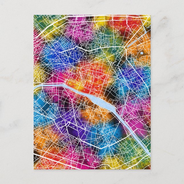 Paris - Frankreich - Stadtkarte Postkarte (Vorderseite)