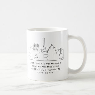Paris Frankreich Stilisierte Skyline   Benutzerdef Kaffeetasse