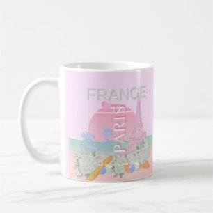 Paris, Frankreich, Travel Art, Preppy, Pastel, Pin Kaffeetasse