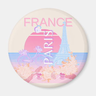 Paris, Frankreich, Travel Art, Preppy, Pastell Magnet