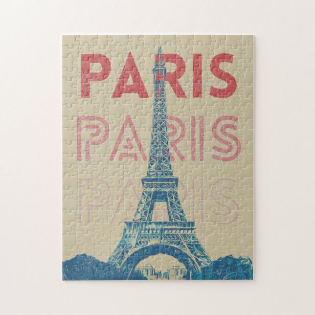 Paris-Frankreich-Typografie und Eiffelturm (Vertikal)