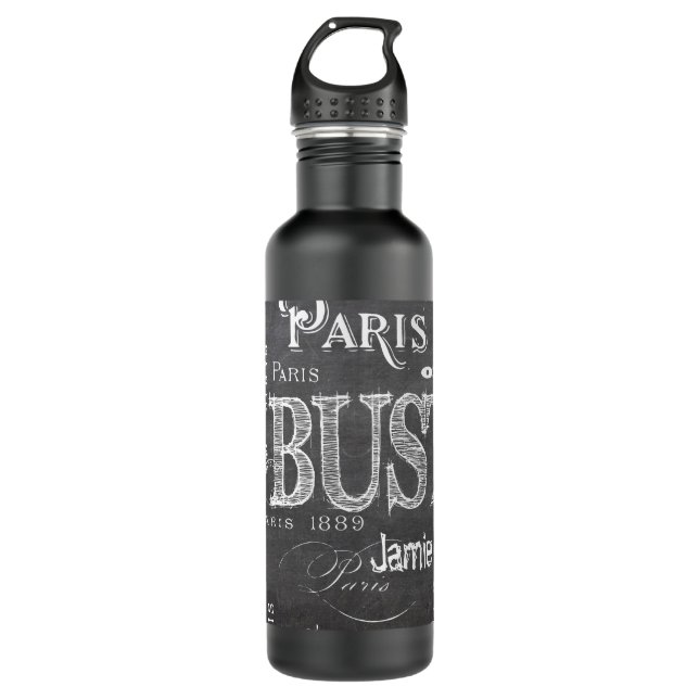 Paris Frankreich und Souvenirs Edelstahlflasche (Vorderseite)