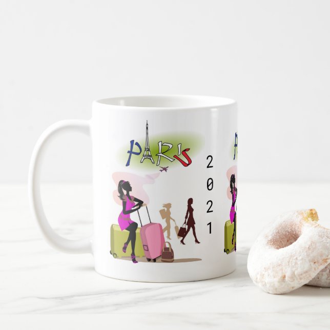 Paris Frankreich Urlaub 2021 Tasse (Mit Donut)
