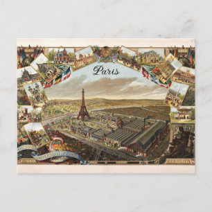Paris Frankreich Vintag Eiffel Tower Travel Postkarte