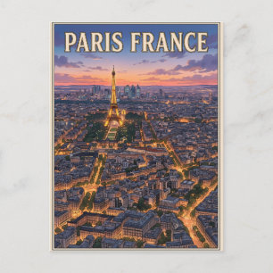 Paris Frankreich Vintage Anime Reise Postkarte