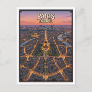 Paris Frankreich Vintage Anime Reise Postkarte