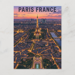 Paris Frankreich Vintage Anime Reise Postkarte