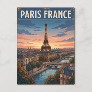 Paris Frankreich Vintage-Anime-Reisepostkarte Postkarte
