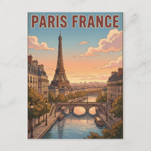 Paris Frankreich Vintage-Anime-Reisepostkarte Postkarte