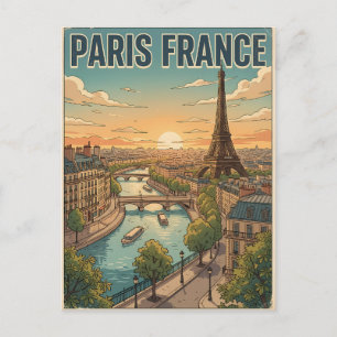 Paris Frankreich Vintage-Anime-Reisepostkarte Postkarte