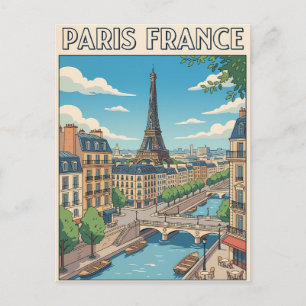 Paris Frankreich Vintage-Anime-Reisepostkarte Postkarte