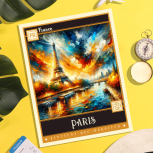 Paris, Frankreich Vintage-Gemälde Postkarte