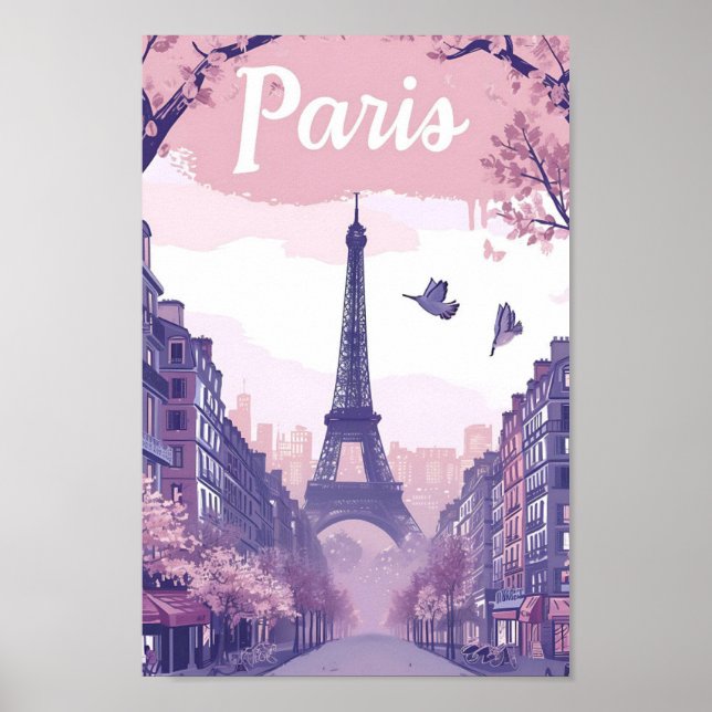 Paris - Frankreich Vintage Kunstreise Poster (Vorne)