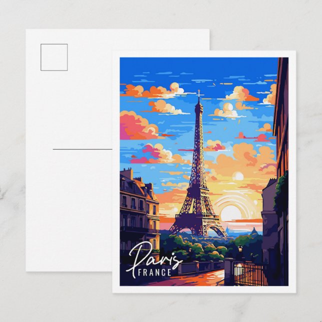 Paris-Frankreich-Vintage Postkarte (Vorne/Hinten)