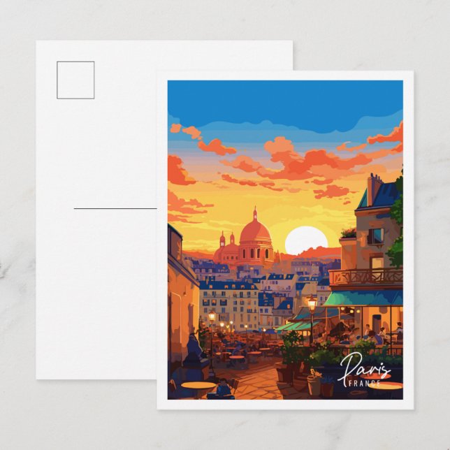 Paris-Frankreich-Vintage Postkarte (Vorne/Hinten)