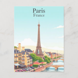 Paris, Frankreich Vintage Reise Eiffelturm Postkarte