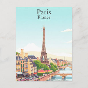 Paris, Frankreich Vintage Reise Eiffelturm Postkarte